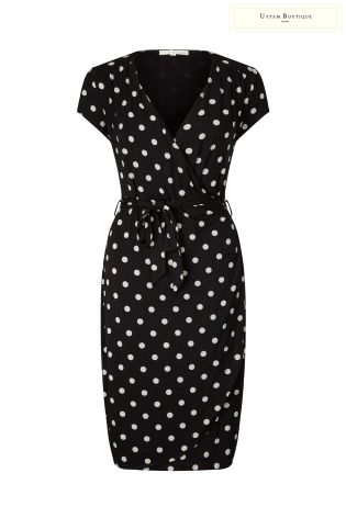 Uttam Boutique Polka Dot Jersey Wrap Dress